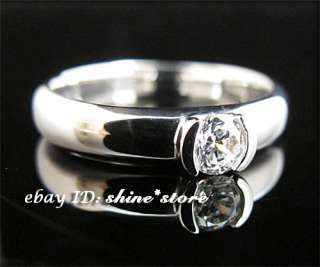   GENUINE REAL 9CT SOLID WHITE GOLD WEDDING LADY SIMULATED DIAMONDS RING