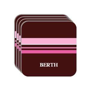 Personal Name Gift   BERTH Set of 4 Mini Mousepad Coasters (pink 