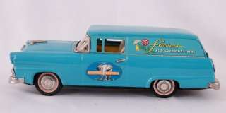 Estate Vintage Bandai Tin Friction Ford Flower Delivery Beach Wagon 