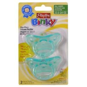   Baby Binky Most Like Mother One Piece Silicone Pacifiers Green Baby