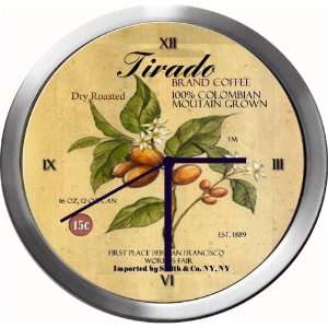  TIRADO 14 Inch Coffee Metal Clock Quartz Movement Kitchen 