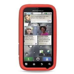 RED SOFT CASE + LCD SCREEN PROTECTOR + CAR CHARGER for MOTOROLA DEFY 