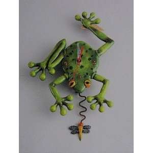 com Allen designs clock frog fly hand painted resin art wall clock 