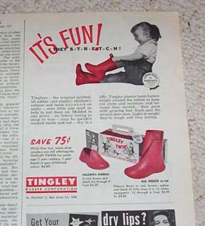 1962 Tingley kids Rubber Boots little girl OLD PRINT AD  