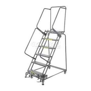  Perforated 24W 7 Step Steel Rolling Ladder 14D Top Step 