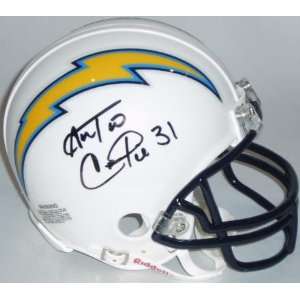  Antonio Cromartie Signed Chargers White Riddell Mini 