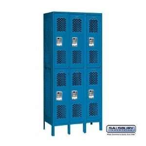 Vented Metal Locker   Double Tier   3 Wide   6 Feet High   15 Inches 