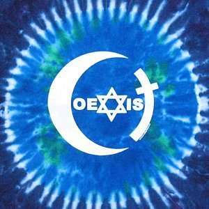  COEXIST Tie Dye Earth T Shirt Size S 100% Cotton Two sided 