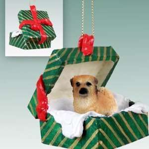  Tibetan Spaniel Green Gift Box Dog Ornament