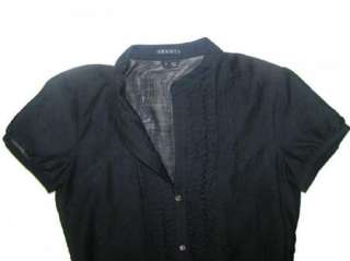 THEORY TISSUE THIN BLACK IOLYN PAVILION BLOUSE~P/S  