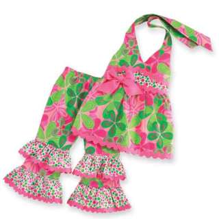 Mud Pie Baby FLORAL HALTER AND PANT SET 167611 Little Sprout 