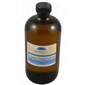  Organic Hemp Seed Oil, 16 Ounce Amber Glass Bottle 