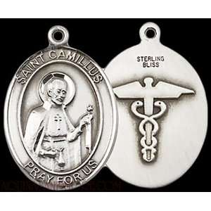  St. Camillus of Lellis Nurse Large Sterling Silver Medal Jewelry