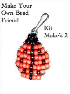 KIT Beaded Key Chain or Zipper Pull Animal LADYBUG Bead  