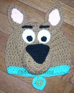 Boutique CUSTOM Crochet SCOOBY DOO Dog Beanie Hat OOAK  