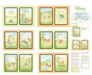 POOH Walk in the Woods ~ Cloth Book Cotton Fabric Panel  