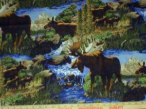 THE WILD FRONTIER~MOOSE~COTTON FABRIC  