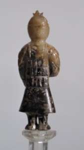 CHINESE ANTIQUE JADE WARRIOR FIGURE FINE CARVING  