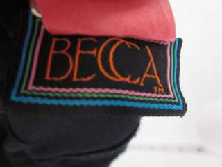 BECCA Black Polyester Shirt Jacket Pants Outfit Sz M  