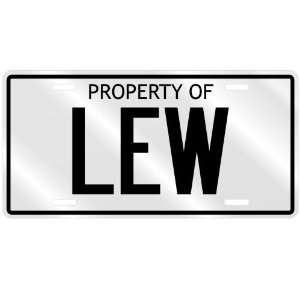  NEW  PROPERTY OF LEW  LICENSE PLATE SIGN NAME