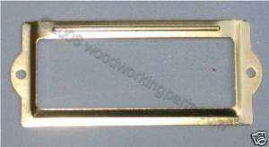 10 Label/Card Holder Brass Plated 3 1/2x1 1/2 w/screws  