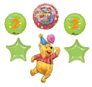 WINNIE THE POOH 2nd birthday balloons party supply two  