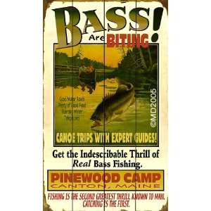  Bass Are Biting Sign Patio, Lawn & Garden