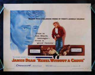 REBEL WITHOUT A CAUSE * HALF SH MOVIE POSTER JAMES DEAN  
