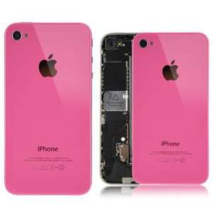 Shiny Pink Real Glass Iphone 4 4G Back Housing Back Cover Battery Door 