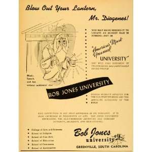  1948 Ad Bob Jones University Diogenes Greenville Music 
