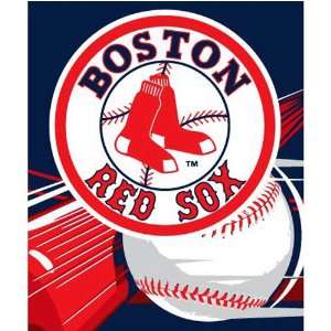  Boston Red Sox Blanket   Royal Plush Raschel Sports 