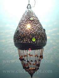 NEW Oriental Jeweled Pendant Art Deco Globe Lamp Shade  