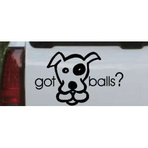  8.5in X 5.2in Black    Got Balls Dog Animals Car Window 