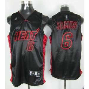 Miami Heat Lebron James Red on Black Jersey size 52 XL 
