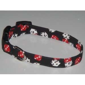  Red White Black Dice Vegas Casino Dog Collar Medium 1 