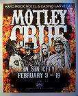 Motley Crue Hard Rock Casino Las Vegas Concert Show Ad