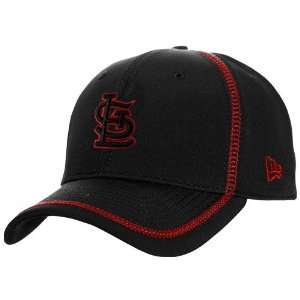  New Era St Louis Cardinals Black Microfiber Stretch Fit Hat 