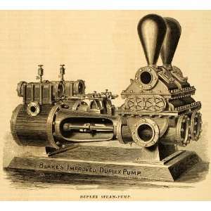  1878 Print Duplex Steam Pump Blake Manufacturing Co 