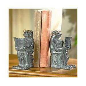  Reading Frog Bookends