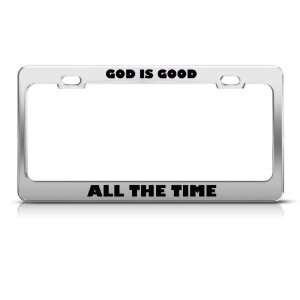  God Is Good Religious license plate frame Stainless Metal 