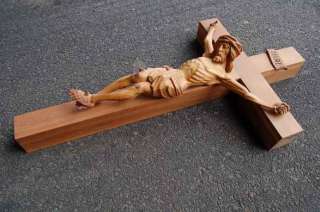 Hand Carved Wood Crucifix (42 Cross w/Corpus) Cross#9  