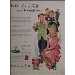  1940s Carnation Milk Vintage Magazine Ad 