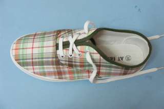 SWEET Womens PLAID Cloth Sneakers Snickers Shoes Sz 38  
