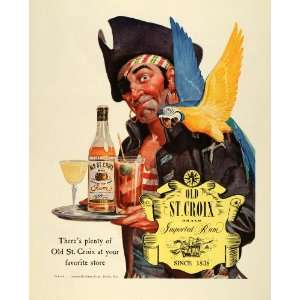  1943 Ad Old St. Croix Imported Rum Pirate Parrot Alcohol 