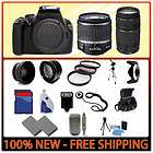 New Canon EOS Rebel T3 SLR w/ 18 55mm & 75 300mm 16GB Lens Package