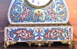Rare French Boulle Clock In An Amazingly Colorful Case  