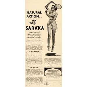  1935 Ad Saraka Laxative Woman Tennis Player Schering 