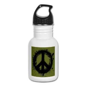 Kids Water Bottle Peace Symbol Ink Blot 