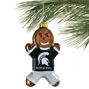  NCAA Michigan State Spartans Blown Glass Gingerbread Man 
