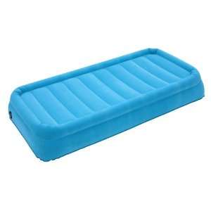   High Inflatable Blue Air Bed with AC Motor Pump, Twin
